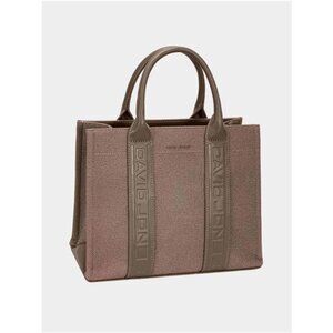 David Jones Canvas Tote Handbag with Contrast Leather Handles